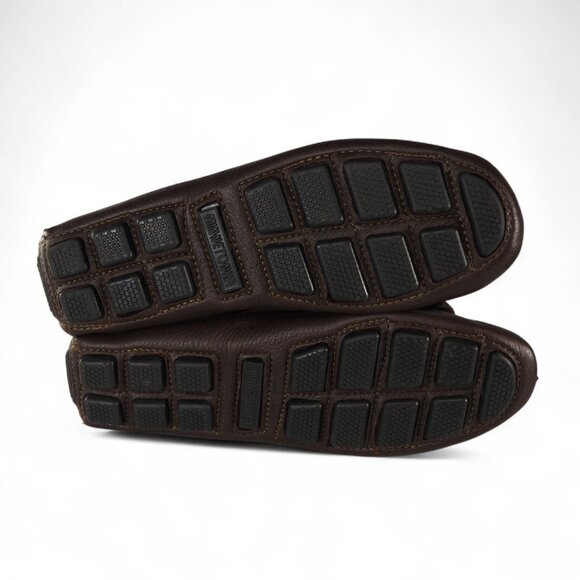 Minnetonka Moosehide Leather Driver Moc Loafers Men's 8 Chocolate Brown 952 - Picture 8 of 12